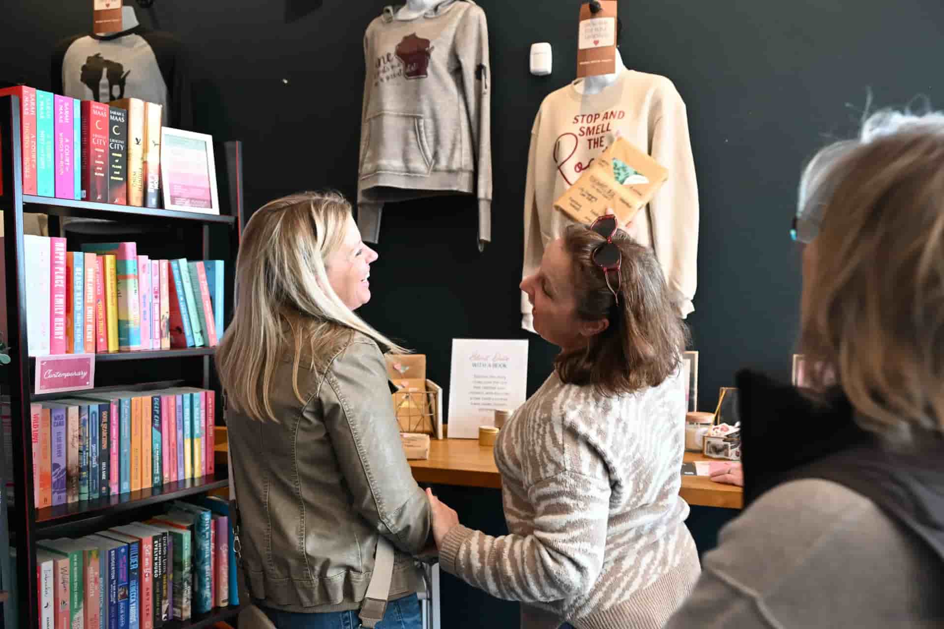 Customers looking at merchandise