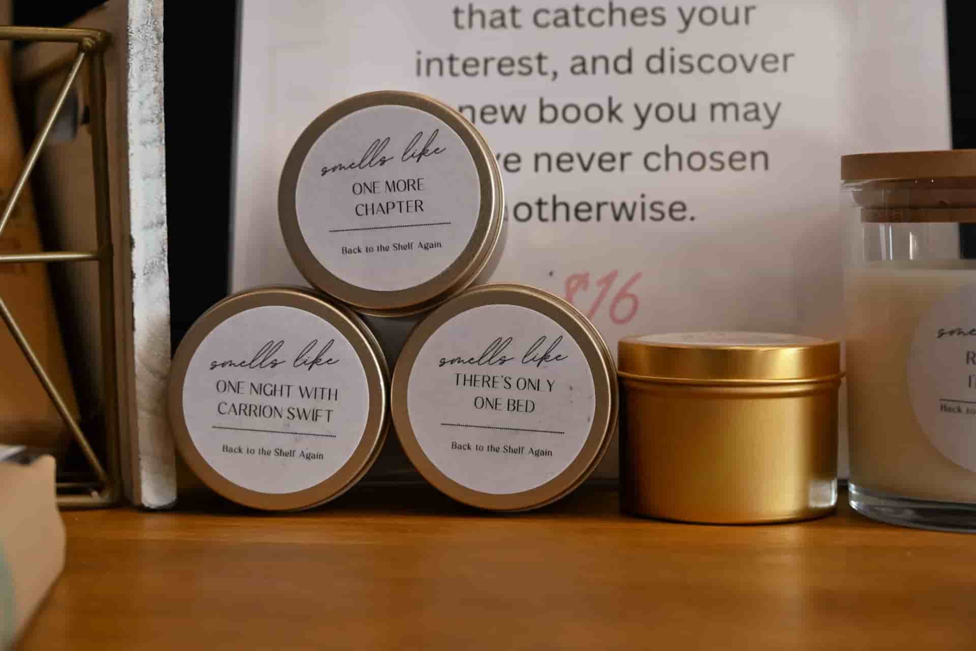 A small stack of candles for sale